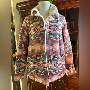 Wrangler Women's Aztec Patterned Jacket - Pink, Blue, Cream